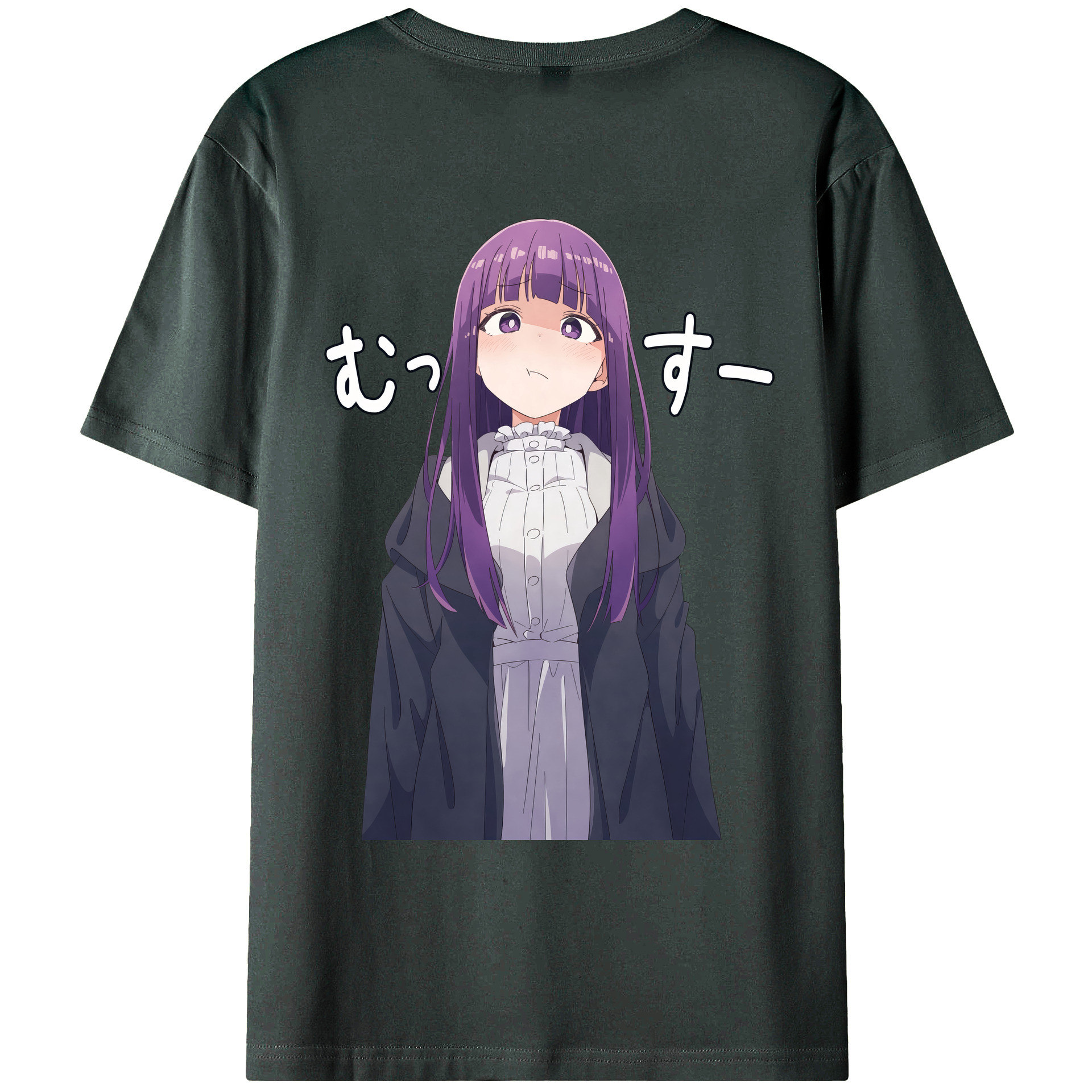 （画像用） 葬送のフリーレン Frieren 綿100％ メンズ半袖Tシャツ（バックプリント） 通気性